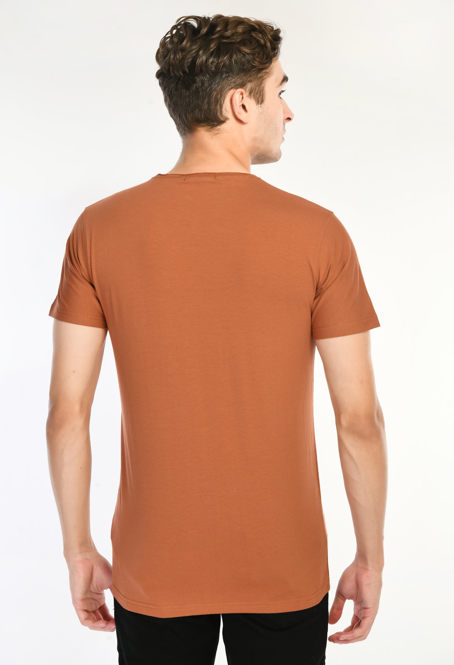 Rust Brown Slim Fit T-shirt