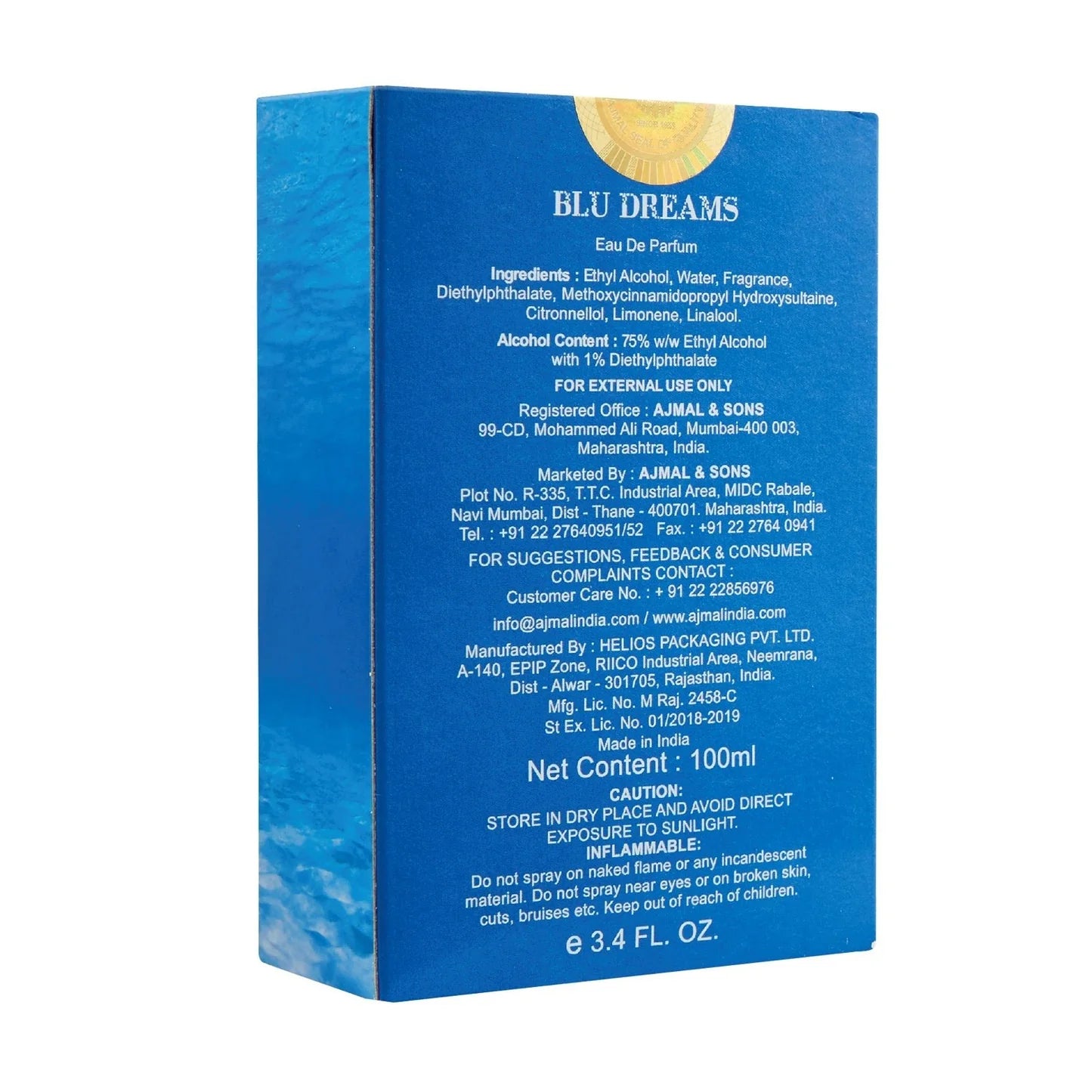BLU DREAMS Perfume 100ML for Men