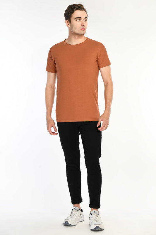 Rust Brown Slim Fit T-shirt