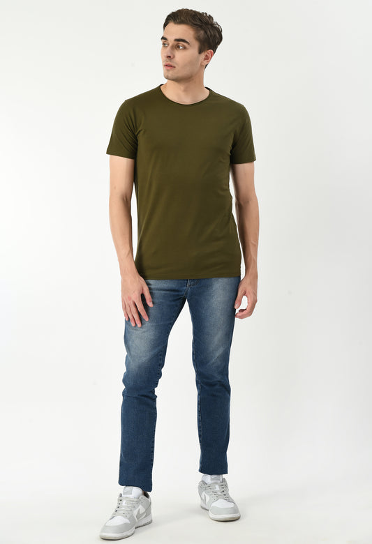 Olive Green Slim Fit T-shirt